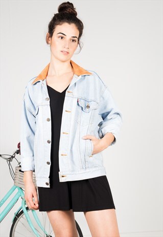 REWORK VINTAGE 80'S LEVI'S CONTRAST COLLAR TRUCKER / S0012