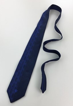 Vintage Versace 90s Medusa Blue Navy Business Tie