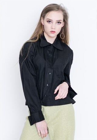 VINTAGE BLACK LONG SLEEVE RETRO SHIRT