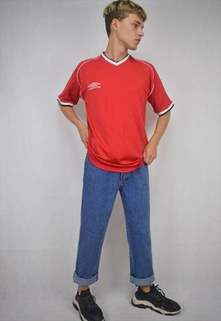 VINTAGE RED UMBRO SPORTS T-SHIRT