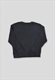 STUSSY EMBROIDERED SPELLOUT LOGO SWEATSHIRT IN BLACK