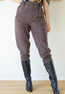 Brown denim skinny vintage trousers