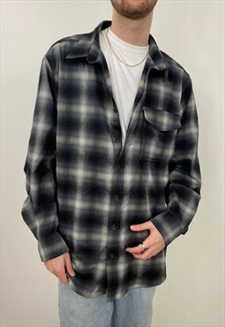 Vintage black and white oversized flannel shirt