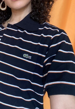 Vintage 1990's Lacoste Striped Polo Shirt 