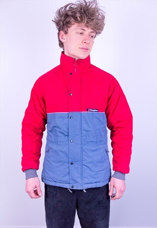 VINTAGE 90S BERGHAUS GEMINI JACKET RED & GREY SMALL