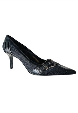 Christian Dior Heels Logo Monogram Gaucho Black 38.5 Vintage