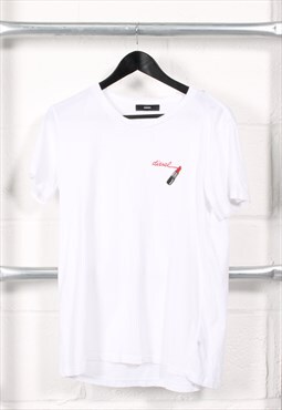 Vintage Diesel T-Shirt in White Crewneck Logo Tee XL