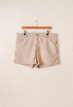 Vintage LEVI'S Hemmed Denim Shorts Beige W36 BV1468