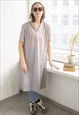 Vintage 70's Grey Patterned Midi Dress