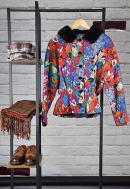 80s Vintage Winter Liberty London Abstract Quilted Jacket