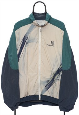Vintage Sergio Tacchini Cream Windbreaker Jacket Mens