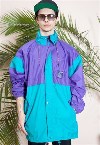 VINTAGE NYLON, COLORBLOCK WINDBREAKER FROM THE 90S