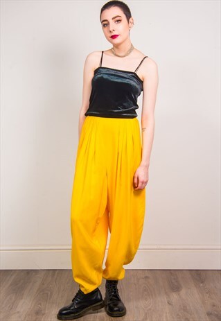 VINTAGE 90'S YELLOW HIGH WAIST LOOSE TROUSERS