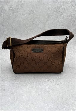 Gucci Bag Baguette GG Authentic Handbag Brown Monogram Logo 