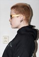Y2K RAVE BABY EDGY SUNGLASSES IN YELLOW GOLD & BLACK