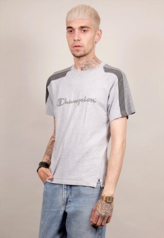 VINTAGE 90'S GREY TONAL CHAMPION T-SHIRT