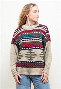 Vintage 80's Geometric Sweater in Multi