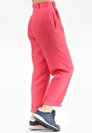 TAPERED BAGGY TROUSERS HOT PINK
