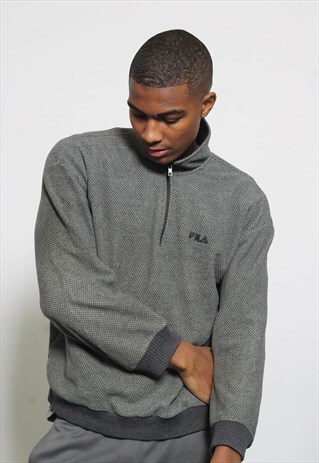 VINTAGE FILA LOGO FLEECE GREY
