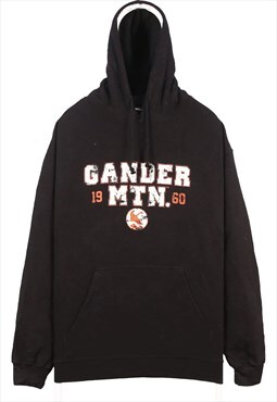 Vintage 90's Gander Hoodie College Pullover Black XLarge