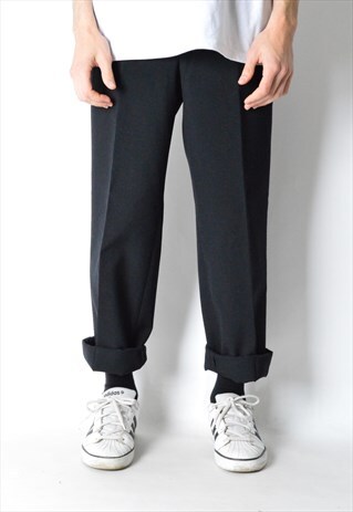 VINTAGE 60S BLACK MINIMALIST PANTS