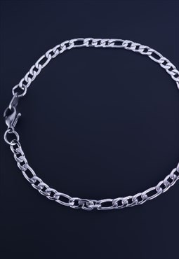 CRW Silver Figaro Chain Bracelet