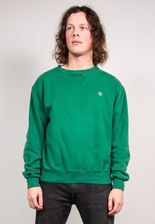 VINTAGE 90'S CHAMPION GREEN SWEATSHIRT JUMPER