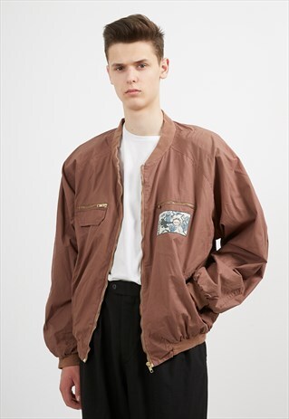 VINTAGE BROWN BOMBER JACKET