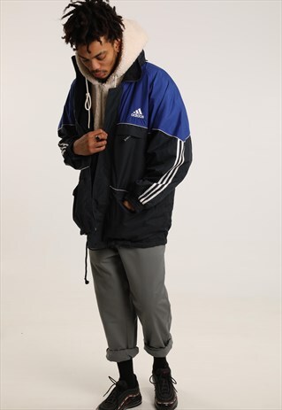 VINTAGE ADIDAS EMBROIDERED UTILITY REVERSIBLE JACKET