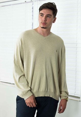 VINTAGE POLO RALPH LAUREN JUMPER SWEATER LOGO 90S XXL 13.3