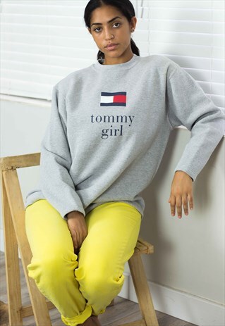VINTAGE TOMMY GIRL HILFIGER SWEATSHIRT LOGO 90S L 16.8