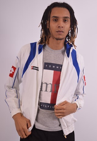 VINTAGE LOTTO TRACKSUIT TOP JACKET WHITE