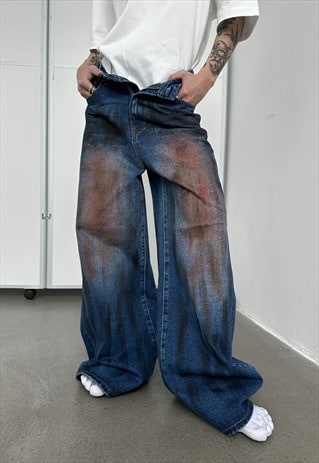 Men's Design dyed technical blue jeans S VOL.3