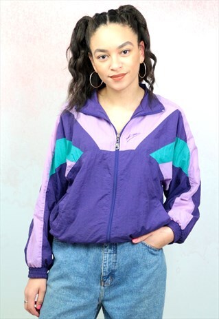 1990S VINTAGE PURPLE WITH GREEN SHELL JACKET
