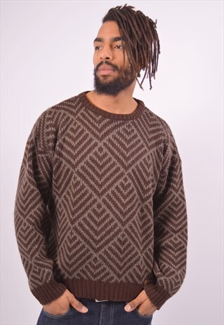 VINTAGE WRANGLER JUMPER SWEATER BROWN