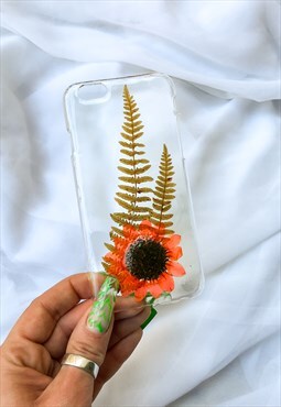 iPhone 6/6s Handmade Phone Cover/ Pressed Flowers and Fern