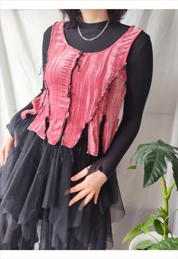 The pink velvet corset style goth deconstructed top
