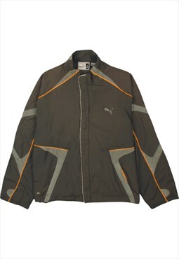 Vintage 90's Puma Windbreaker Lightweight Full Zip Up Khaki