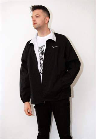 VINTAGE NIKE WINDBREAKER (XL) JACKET 90S SWOOSH COAT BAGGY