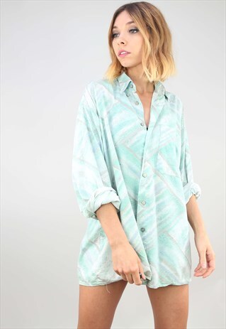 VINTAGE OVERSIZED LONG SLEEVE PATTERNED SHIRT