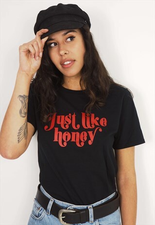 JUST LIKE HONEY GRUNGE SLOGAN TEE