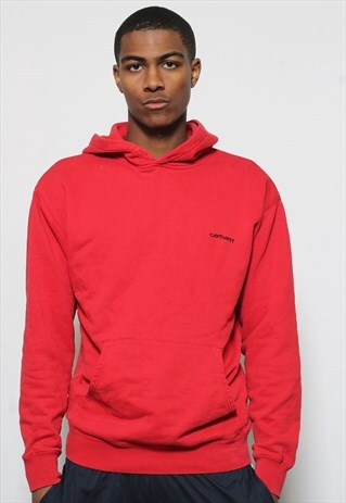 VINTAGE CARHARTT LOGO HOODIE RED
