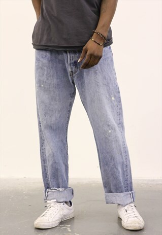 LEVI'S VINTAGE BLUE DENIM PAINT 501 JEANS