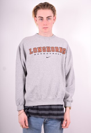 NIKE MENS VINTAGE LONGHORNS SWEATSHIRT JUMPER LARGE GREY 90'