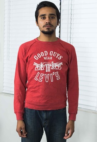 VINTAGE GOOD GUYS WEAR LEVI'S SWEATSHIRT LOGO 90S S 11.3