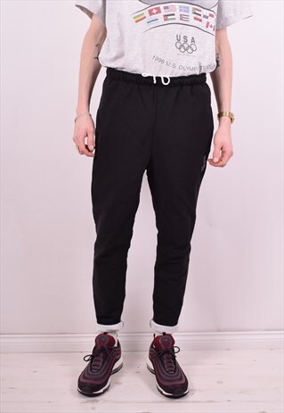 ELLESSE MENS VINTAGE TRACKSUIT TROUSERS W34 L27 BLACK 90'S