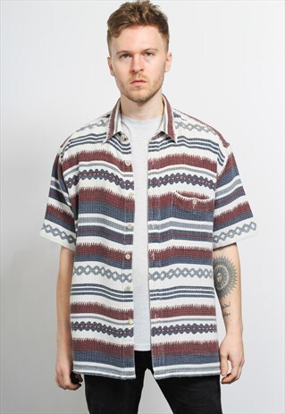 VINTAGE AZTEC PATTERNED SHIRT