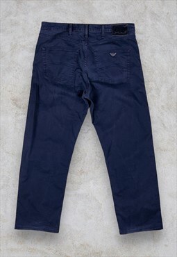 Armani Jeans Chino Trousers Navy Blue W36 L30