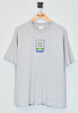 Vintage 2000's Nike Brasil T-Shirt Grey XLarge