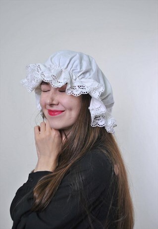VINTAGE WHITE CUTE LACE WOMEN HAT